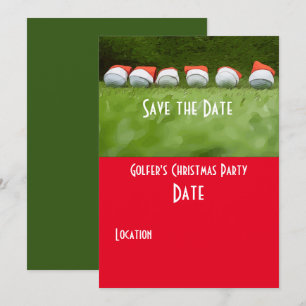 Golf Save the Date Weihnachts Party Golf Ball Sant Einladung