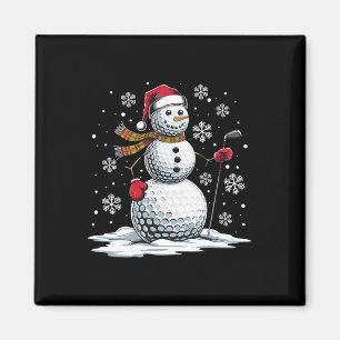 Golf Schneemann Golfspieler Weihnachtsmann Hut Wei Magnet