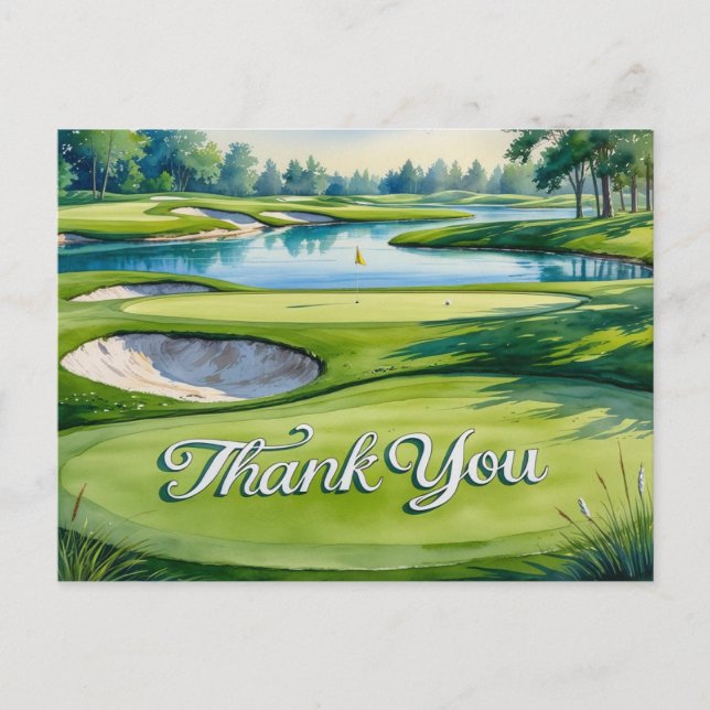 Golf schreiben Danke, dass du grün gemacht hast Postkarte (Vorderseite)
