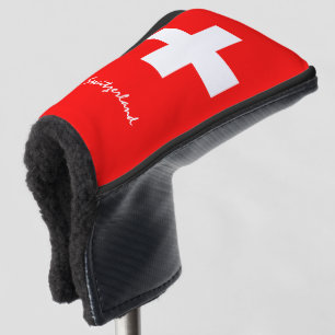 Golf Schweiz & Schweizer Flagge / Golf Clubs Abdec Headcover
