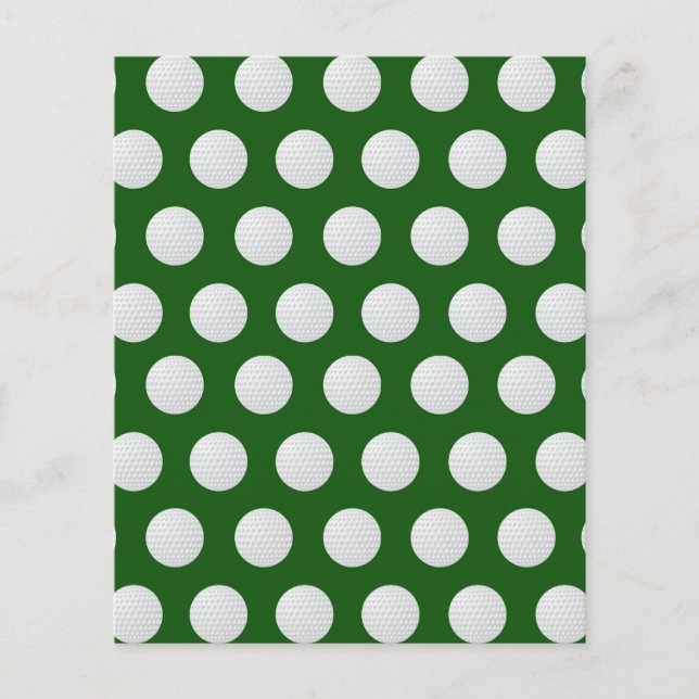 Golf Scrapbook Paper - Green Golf Ball Muster (Vorderseite)