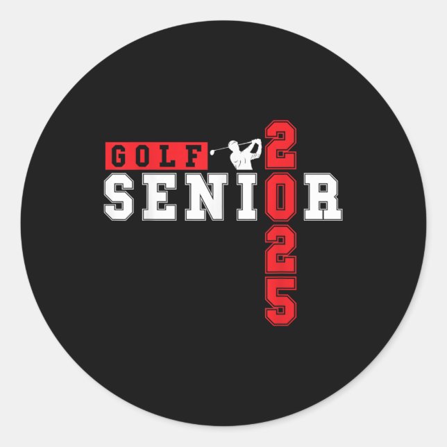 Golf Senior Night Golf Senior 2025 Abschluss 9 Runder Aufkleber (Vorderseite)