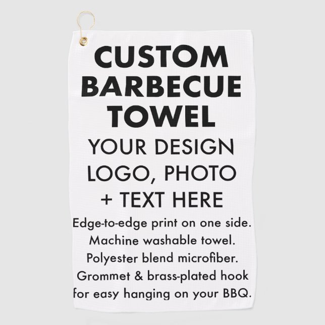 Golf Serviette de barbecue personnalisée, crochet et ra (Devant)