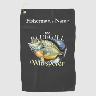 Golf Serviette de pêche foncée personnalisée Bluegill W