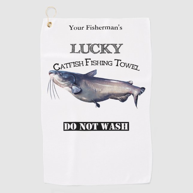 Golf Serviette de pêche personnalisée Lucky Catfish (Devant)