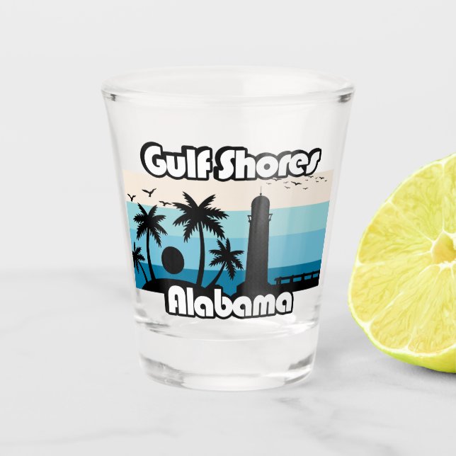 Golf Shows Beach Alabama Schnapsglas (Vorderseite)