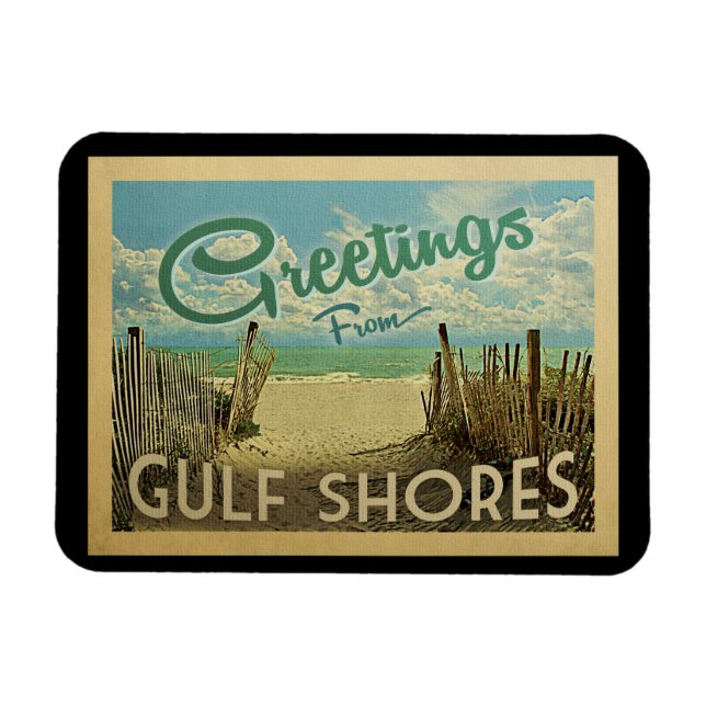 Golf Shows Beach Vintage Travel Magnet (Horizontal)