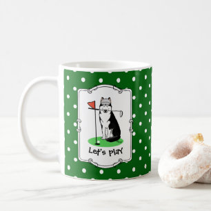 Golf Siberischer Husky (schwarz) Hund Niedliches S Kaffeetasse