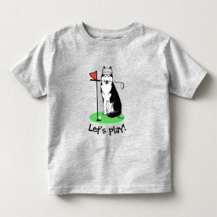 Golf Siberischer Husky (schwarz) Hund Niedliches S Kleinkind T-shirt