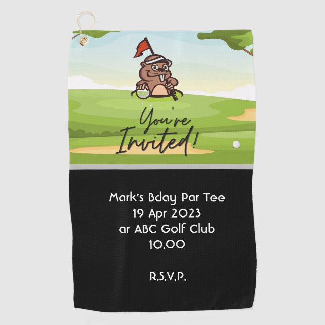 Golf Sie sind eingeladen für Golfer Party Einladun Golfhandtuch (Vorderseite)