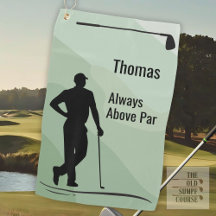 Golf-Silhouette, männlich, Name auf Grün