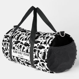 Golf Silhouette Muster Classic Black & White Duffle Bag