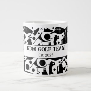 Golf Silhouette Muster Classic Black & White Jumbo-Tasse
