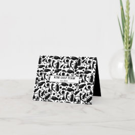 Golf Silhouette Muster Classic Black & White Karte
