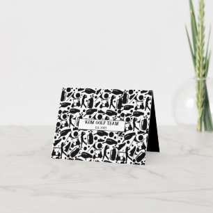Golf Silhouette Muster Classic Black & White Karte