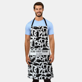 Golf Silhouette Muster Classic Black & White Schürze