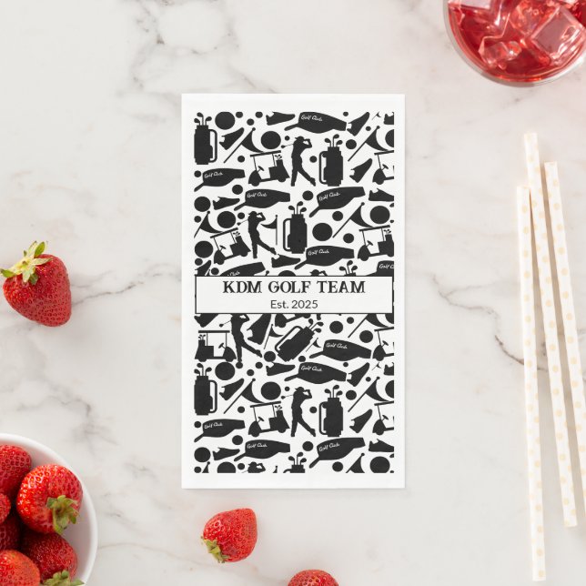 Golf Silhouette Muster Classic Black & White Serviette (Beispiel)