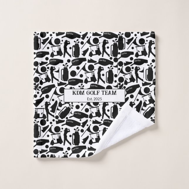 Golf Silhouette Muster Classic Black & White Waschlappen (Waschlappen)