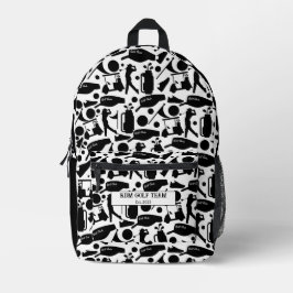 Golf Silhouette Pattern Classic Black & White  Bedruckter Rucksack