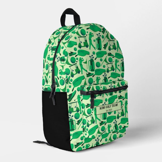 Golf Silhouette Pattern Classic branding buisness  Bedruckter Rucksack (Rückseitige Ecke links)