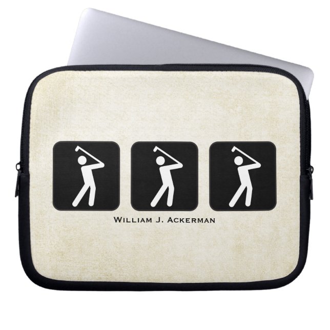 Golf Silhouetter kundenspezifischer Laptopschutzhülle (Vorderseite)