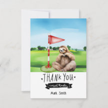 Golf Sloth Golfer auf grünem Gras