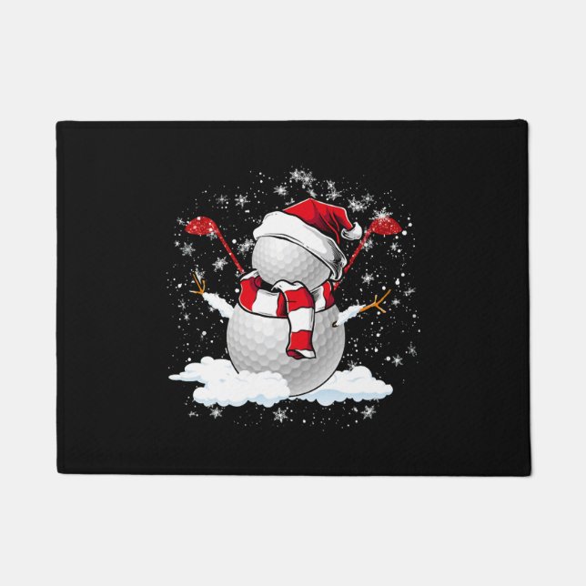 Golf Snowman in Weihnachten Fußmatte (Vorderseite)