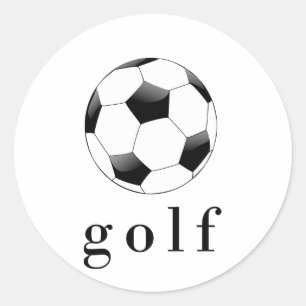 Golf Soccer Ball Funny Sports T - Shirt Runder Aufkleber