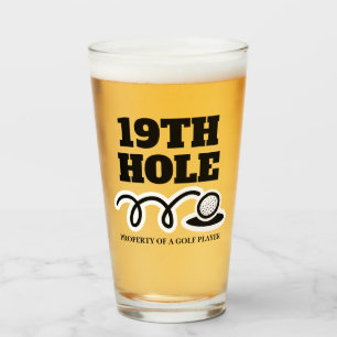 Golf Spaß 19. Loch Bierglas Geschenk für Herren Glas