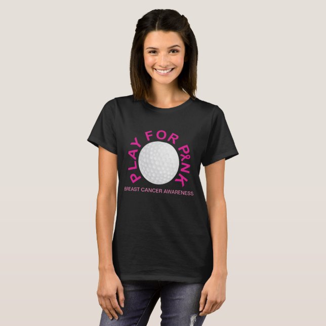 Golf-Spiel für Brustkrebs-Bewusstseins-Shirt T-Shirt (Vorne ganz)