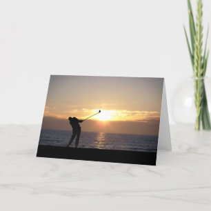 Golf spielen bei Sonnenuntergang Karte
