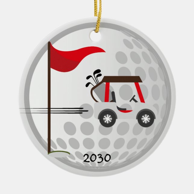Golf spielen Golf Cart Ball Golfers Individuelle N Keramik Ornament (Vorne)