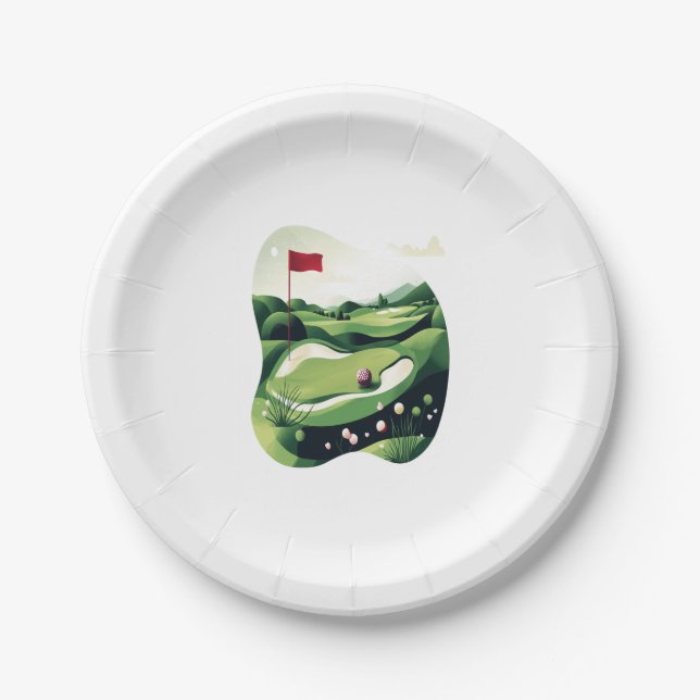 Golf spielen pappteller (Vorderseite)