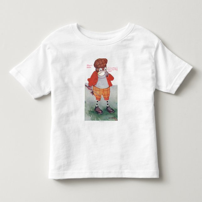 Golf spielende Eule, die Reden ist Silber, Kleinkind T-shirt (Vorderseite)