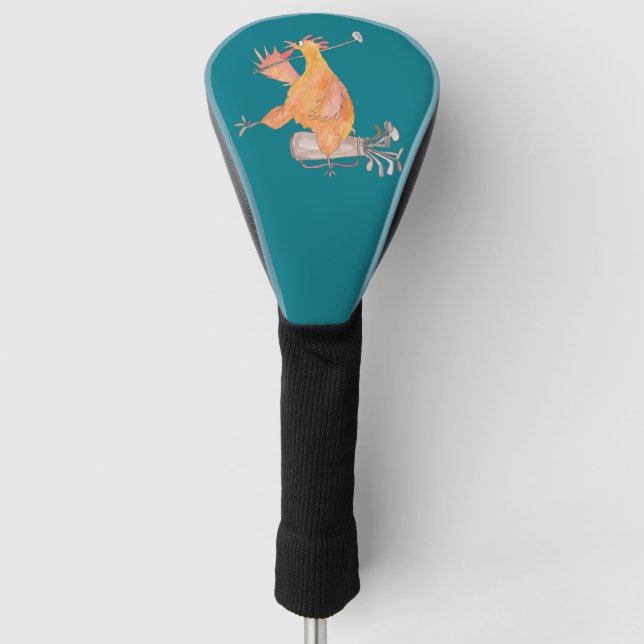 Golf spielende Hahn-Fahrer-Abdeckung Headcover (Vorderseite)