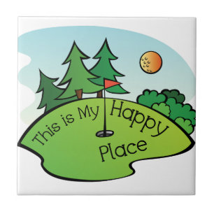 Golf spielender Golfplatz-Loch-glücklicher Platz Fliese