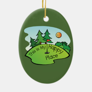 Golf spielender Golfplatz-Loch-glücklicher Platz Keramikornament
