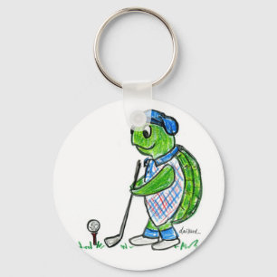 Golf spielender Schildkröte-Schlüsselanhänger Schlüsselanhänger