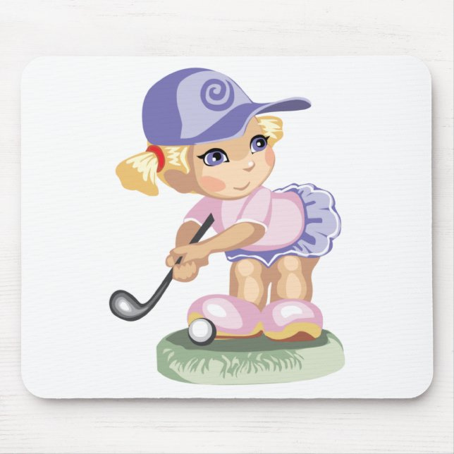 Golf spielendes Mädchen Mousepad (Vorne)