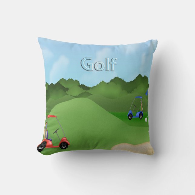 Golf spielendes Wurfs-Kissen Kissen (Vorderseite)