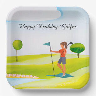 Golf spielt Golf Birthday Golfer Pappteller