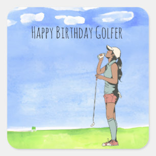 Golf spielt Golf Birthday Golfer Quadratischer Aufkleber