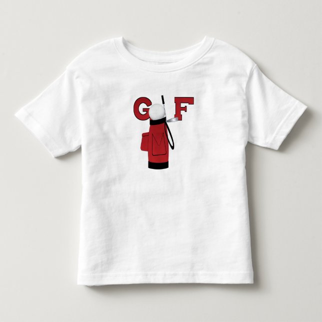 Golf-Sport mit roter Tasche Kleinkind T-shirt (Vorderseite)