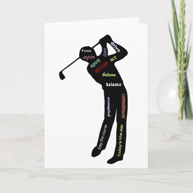 Golf, Sport, Motivierend Worte Karte (Vorderseite)