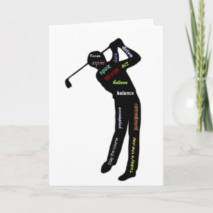 Golf, Sport, Motivierend Worte Karte
