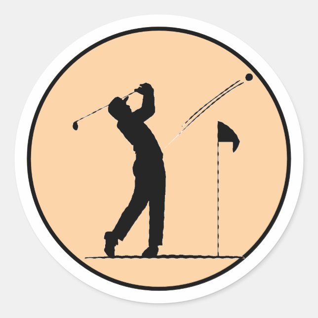 Golf-Sport Runder Aufkleber (Vorderseite)