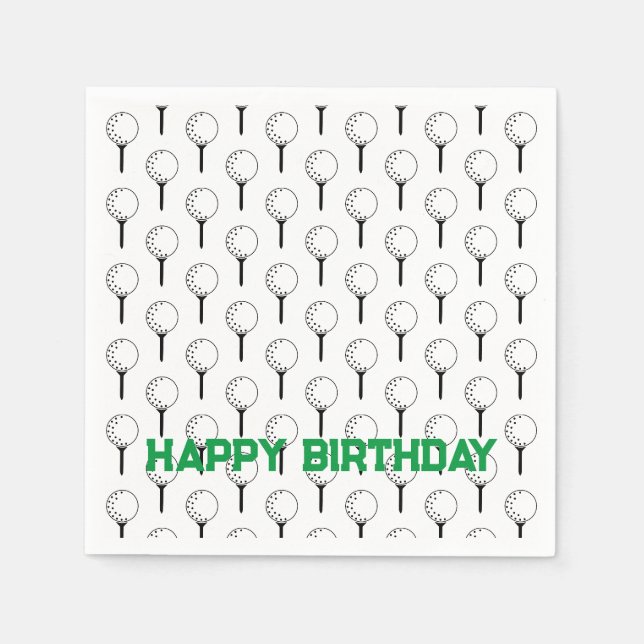 Golf Sports Happy Birthday Classic Balls T-Shirts  Serviette (Vorderseite)