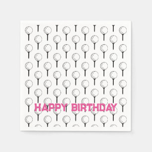 Golf Sports Happy Birthday Classic Balls T-Shirts  Serviette