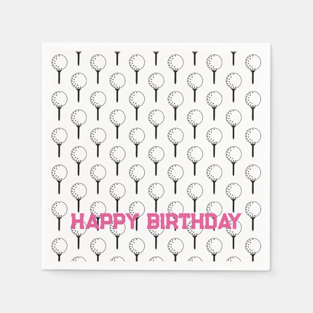 Golf Sports Happy Birthday Classic Balls T-Shirts  Serviette (Vorderseite)