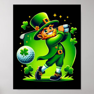 Golf St. Patricks Day Golf Irisches Golfen Poster